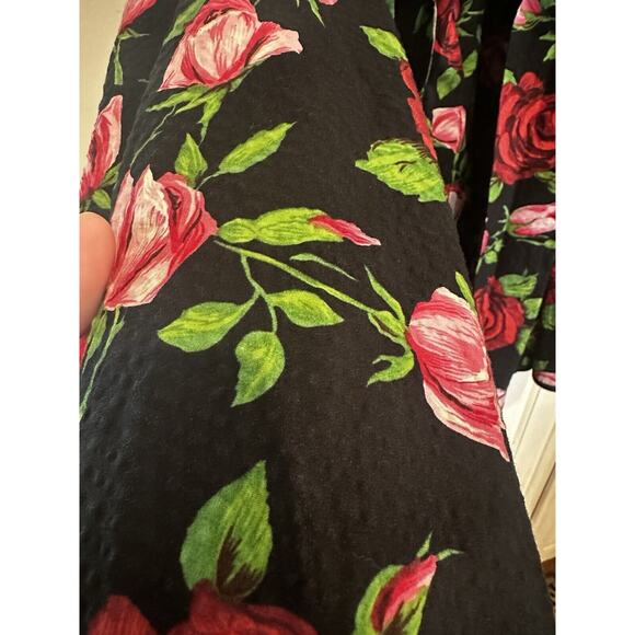 Betsey Johnson Collection Rose Dress Size 2 Y2K Strapless Tie Back Bow Floral - Picture 7 of 13